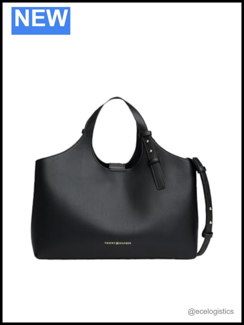 Large Logo Satchel Bag with Removable Crossbody Strap - Polyurethane
